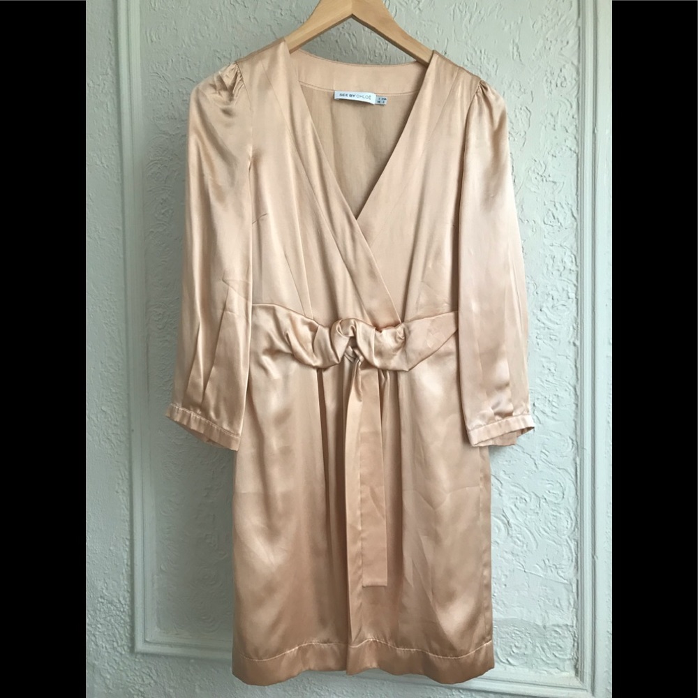 See by Chloe champagne silk dress